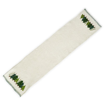 Forest Runner with Embroidered Trees