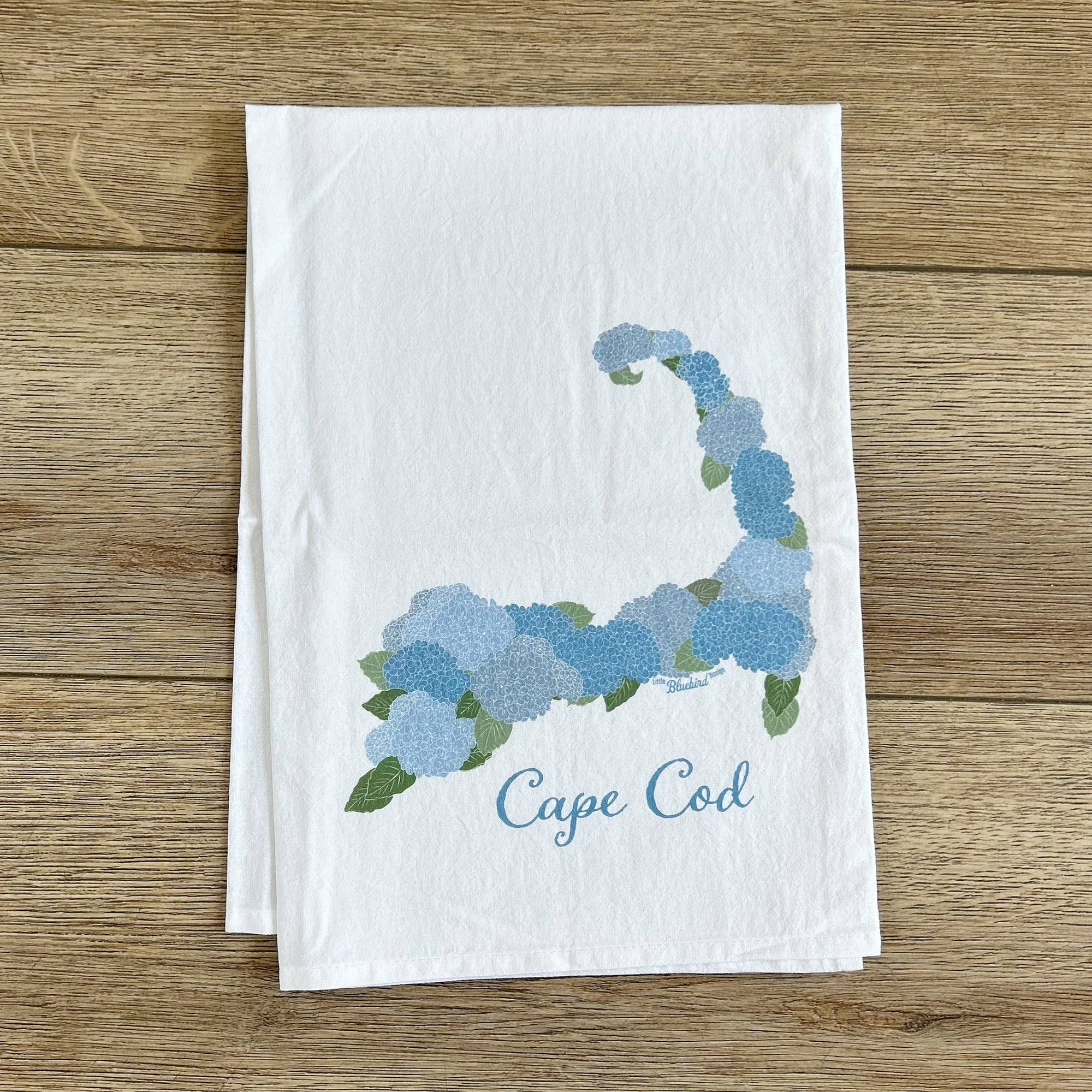 Cape Cod Hydrangea Map Tea Towel
