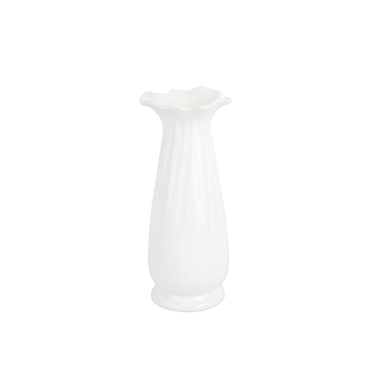 Ondulata White Vase-Tall