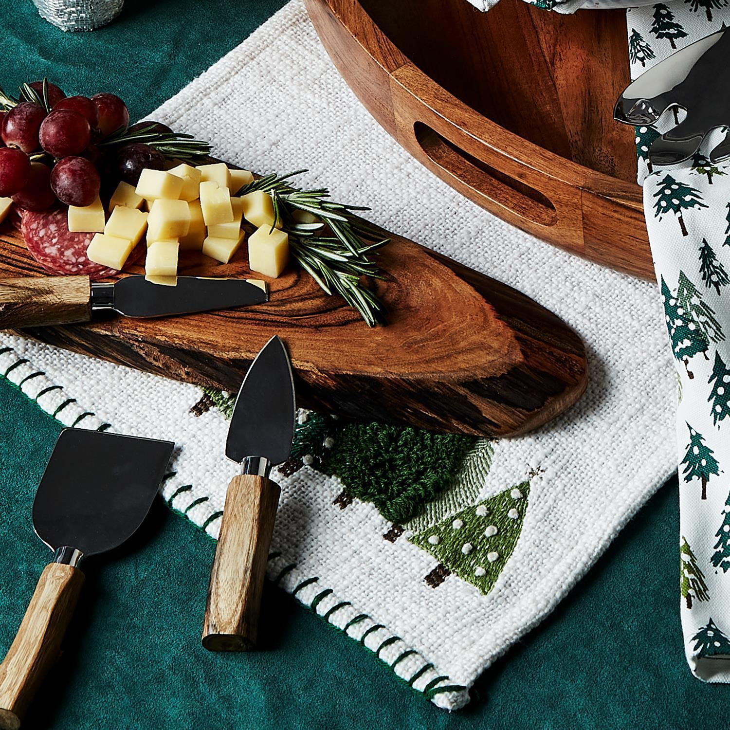 Forest Runner with Embroidered Trees