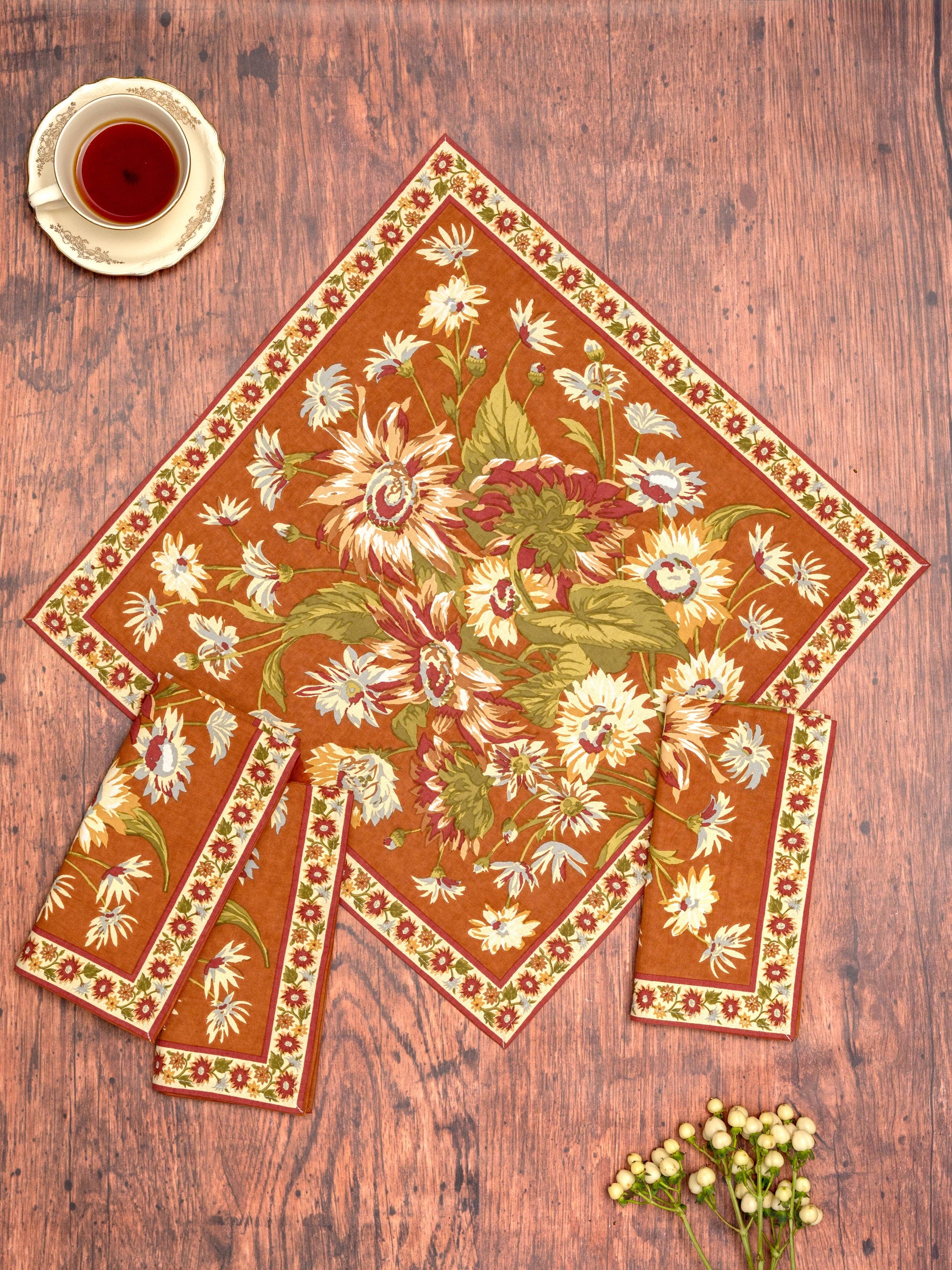 Marguerite Napkin Set of 4 - Rust