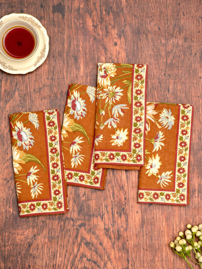 Marguerite Napkin Set of 4 - Rust