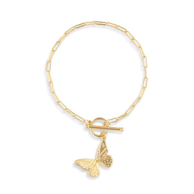 Butterfly Toggle Gold Bracelet