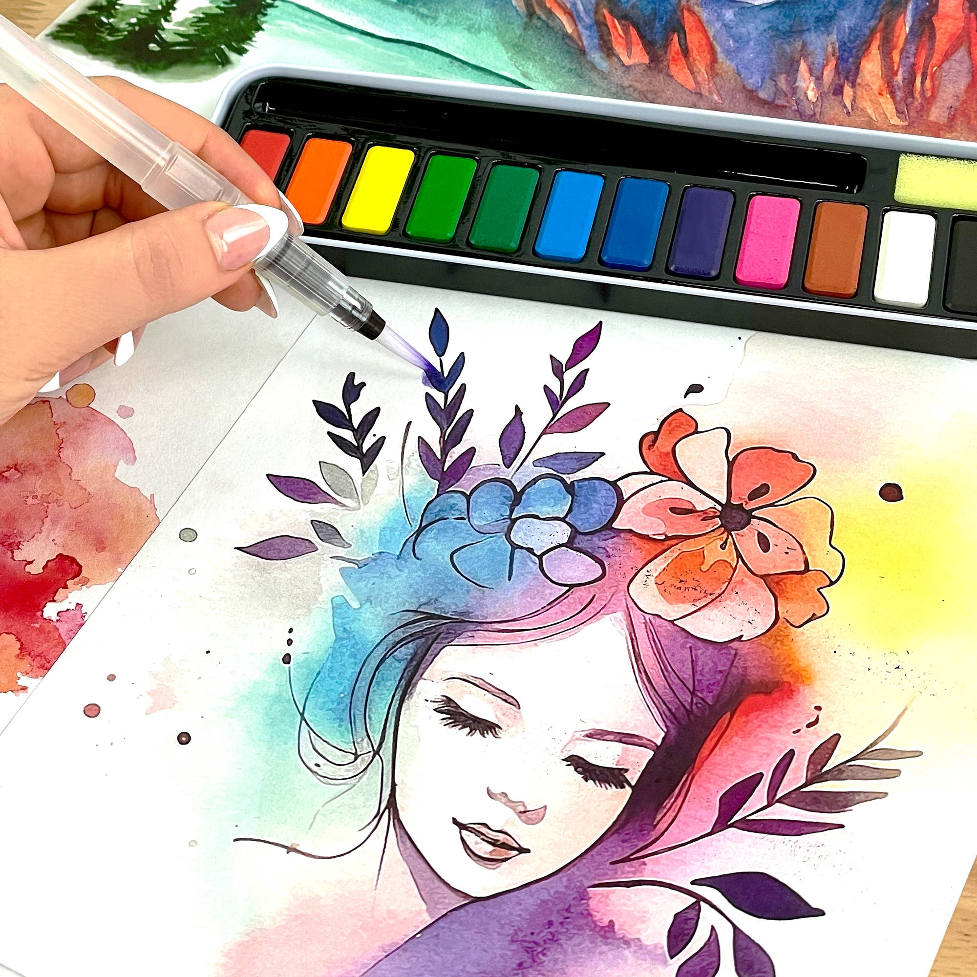 Watercolor Travel Tin