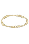 Classic Blissful Pattern 2mm Bead Bracelet - 4mm Gold