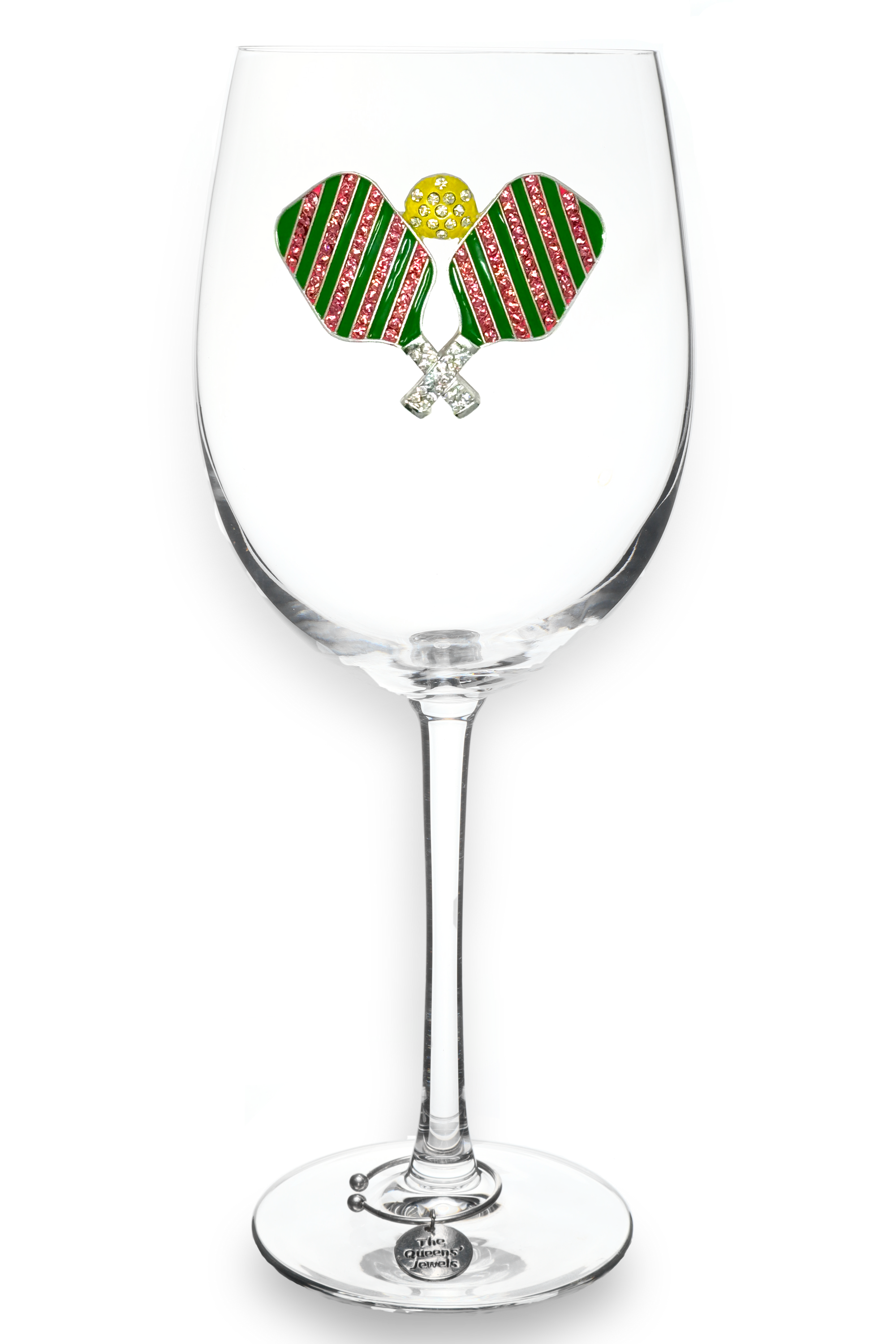 Jeweled Wine Glass-Stemmed -Pickleball Paddle