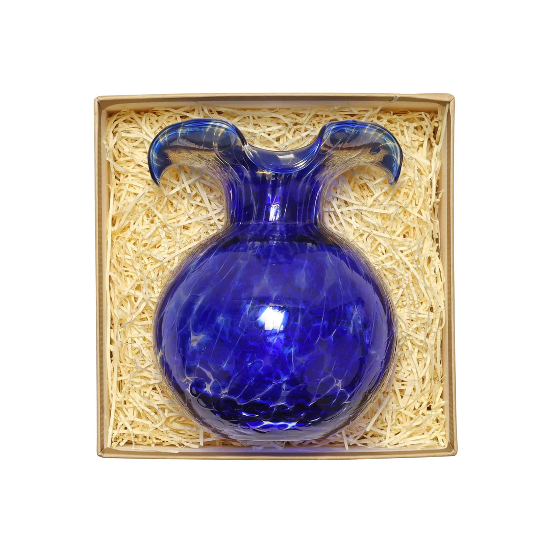 Hibiscus Tortoiseshell Bud Vase - Cobalt