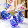 Hibiscus Tortoiseshell Bud Vase-Cobalt