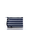 Red Anchor on Navy Stripes Wristlet