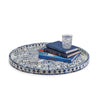 Jaipur Palace Blue and White Inlaid Decorative Round Serving Tray