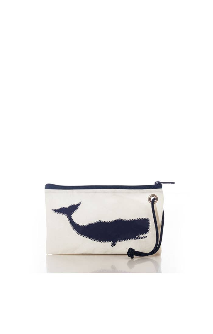 Navy Whale Wristlet