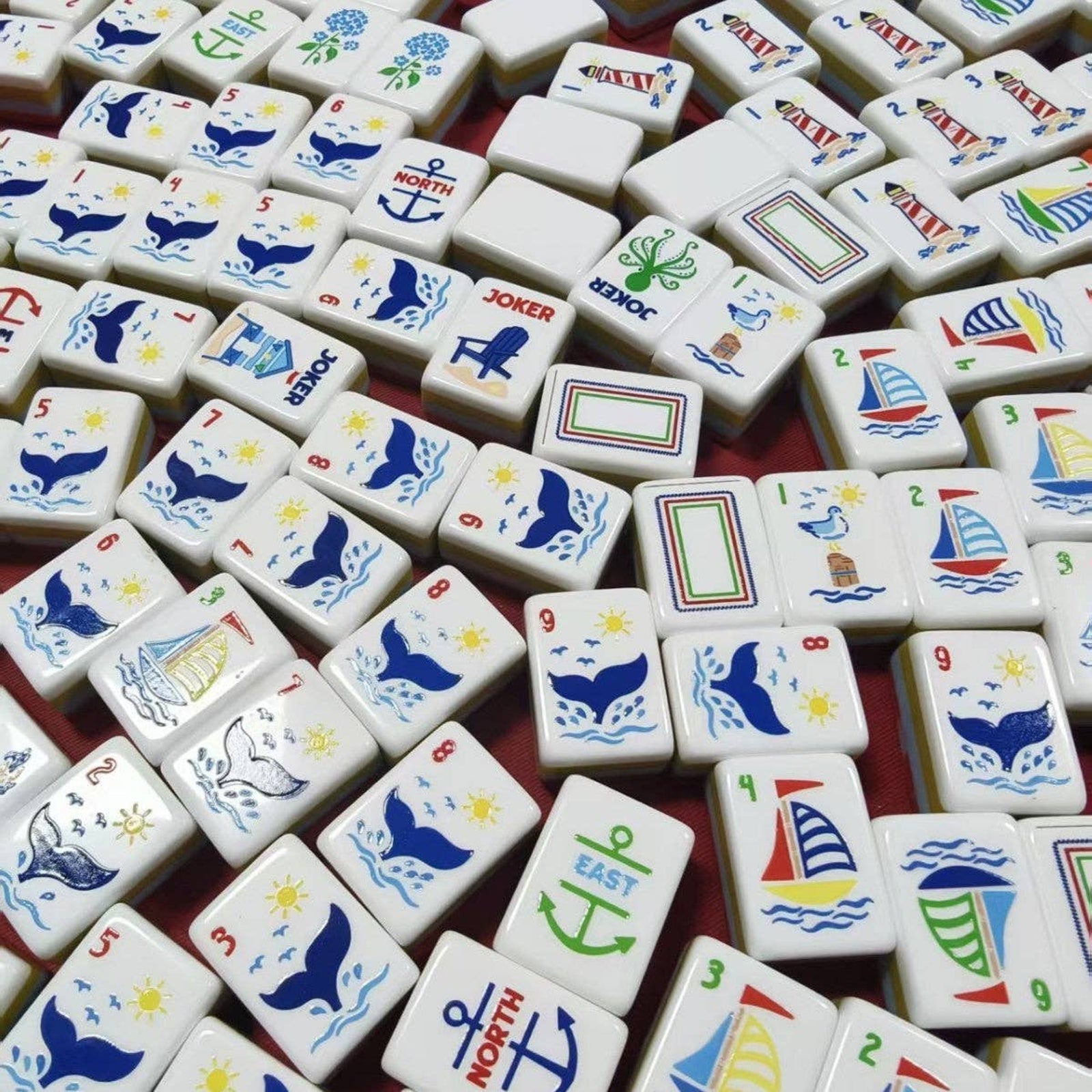 Coastal Mini Mahjong Tiles Set