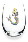 Jeweled Mermaid Stemless Wine Glass