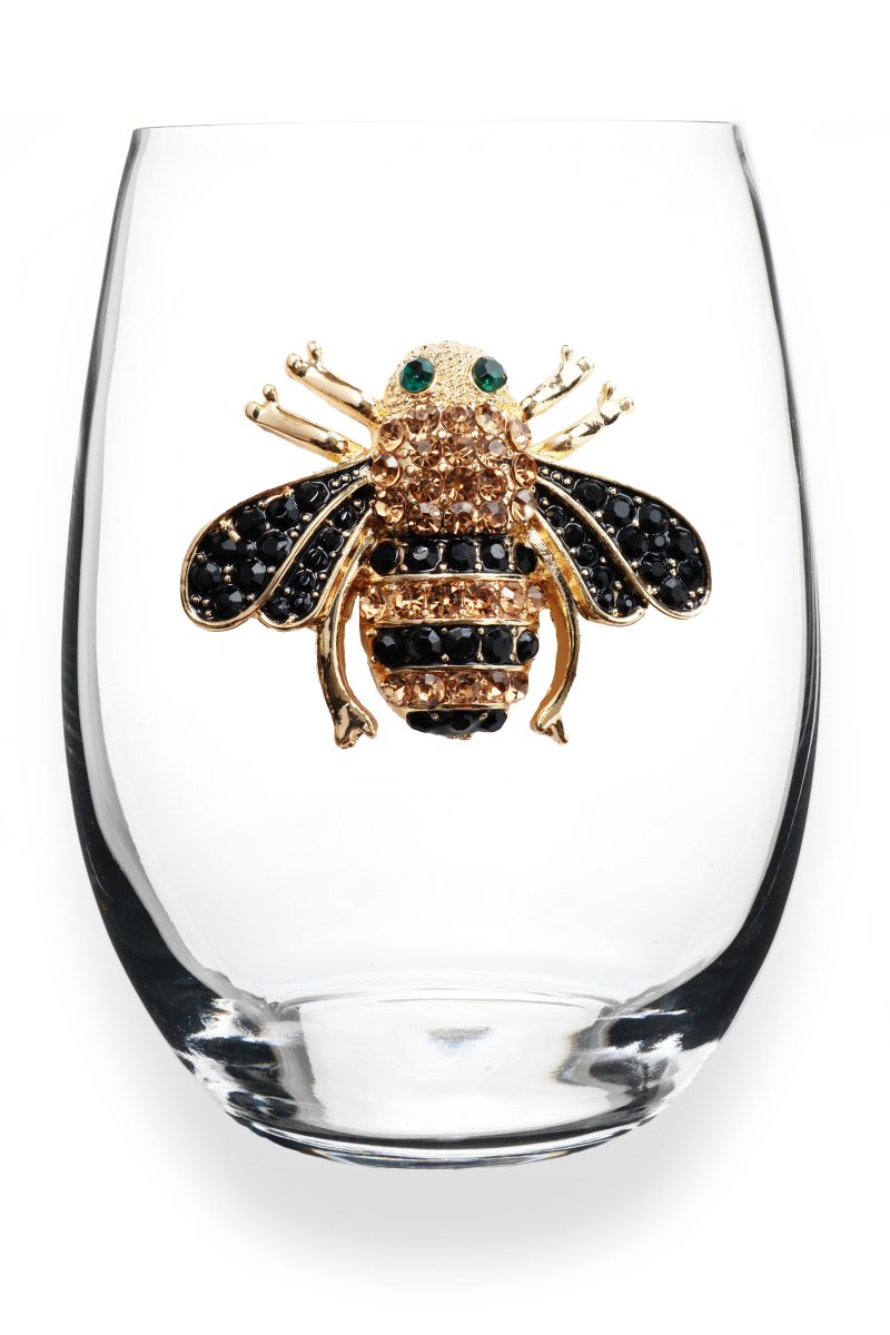 Queen B Jeweled Stemless Wine Glass