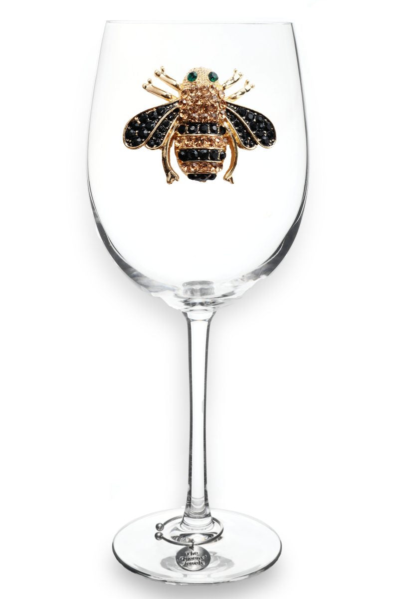 Queen B. Jeweled Stemmed Wine Glass