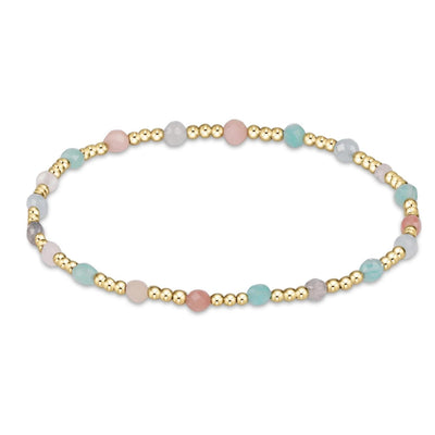 Gemstone Gold Sincerity Pattern 3MM Bead Bracelet