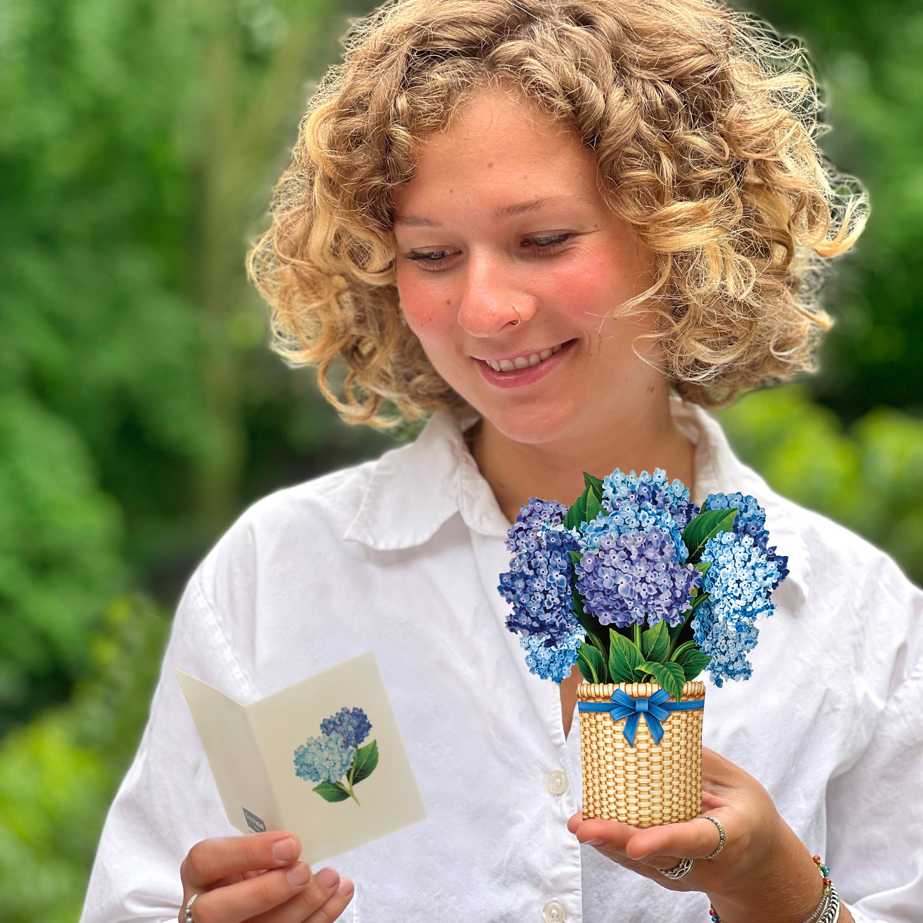 FreshCut Paper Mini Hydrangeas Pop-Up Card | 3D Card | Fabvilla