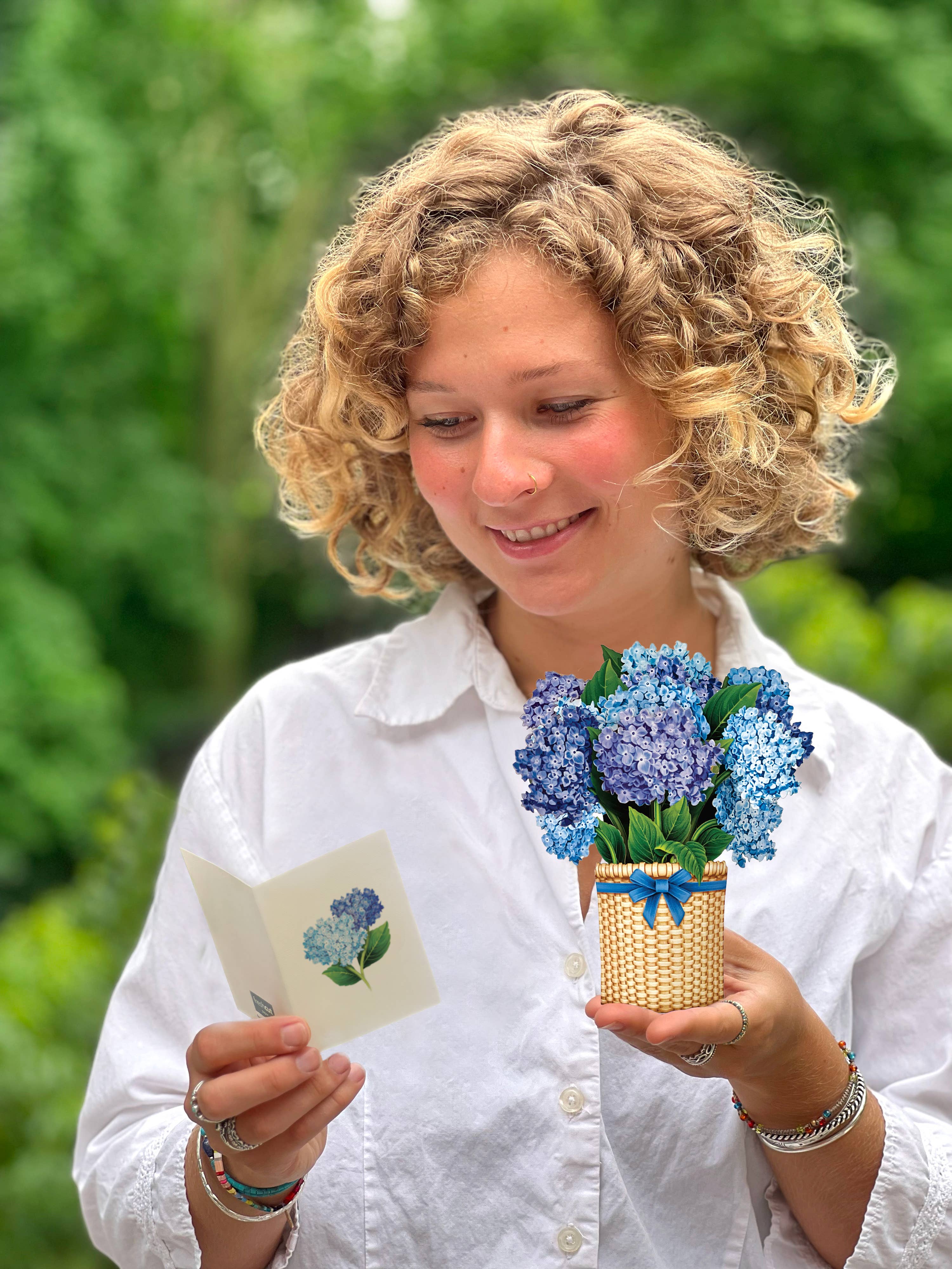 FreshCut Paper Mini Hydrangeas Pop-Up Card | 3D Card | Fabvilla