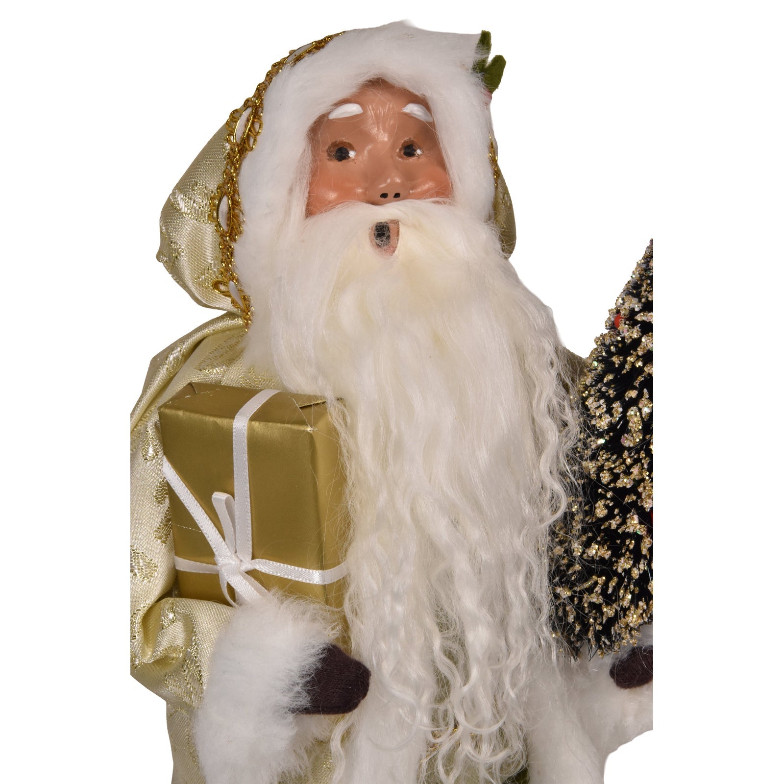Byers' Choice Gold Sparkle Santa Caroler, view 2