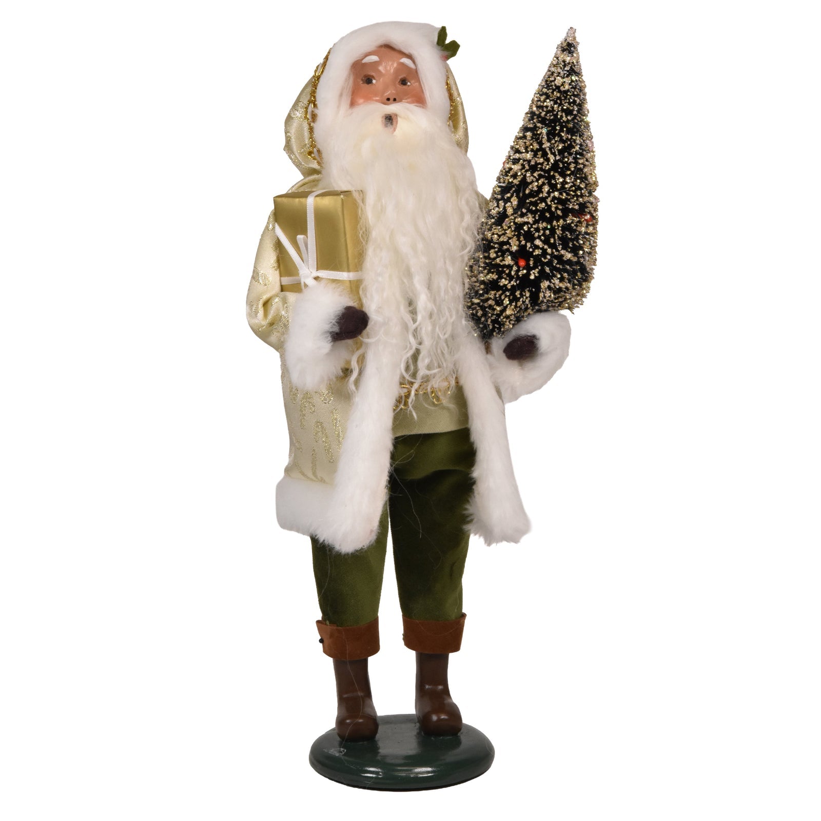 Byers' Choice Gold Sparkle Santa Caroler