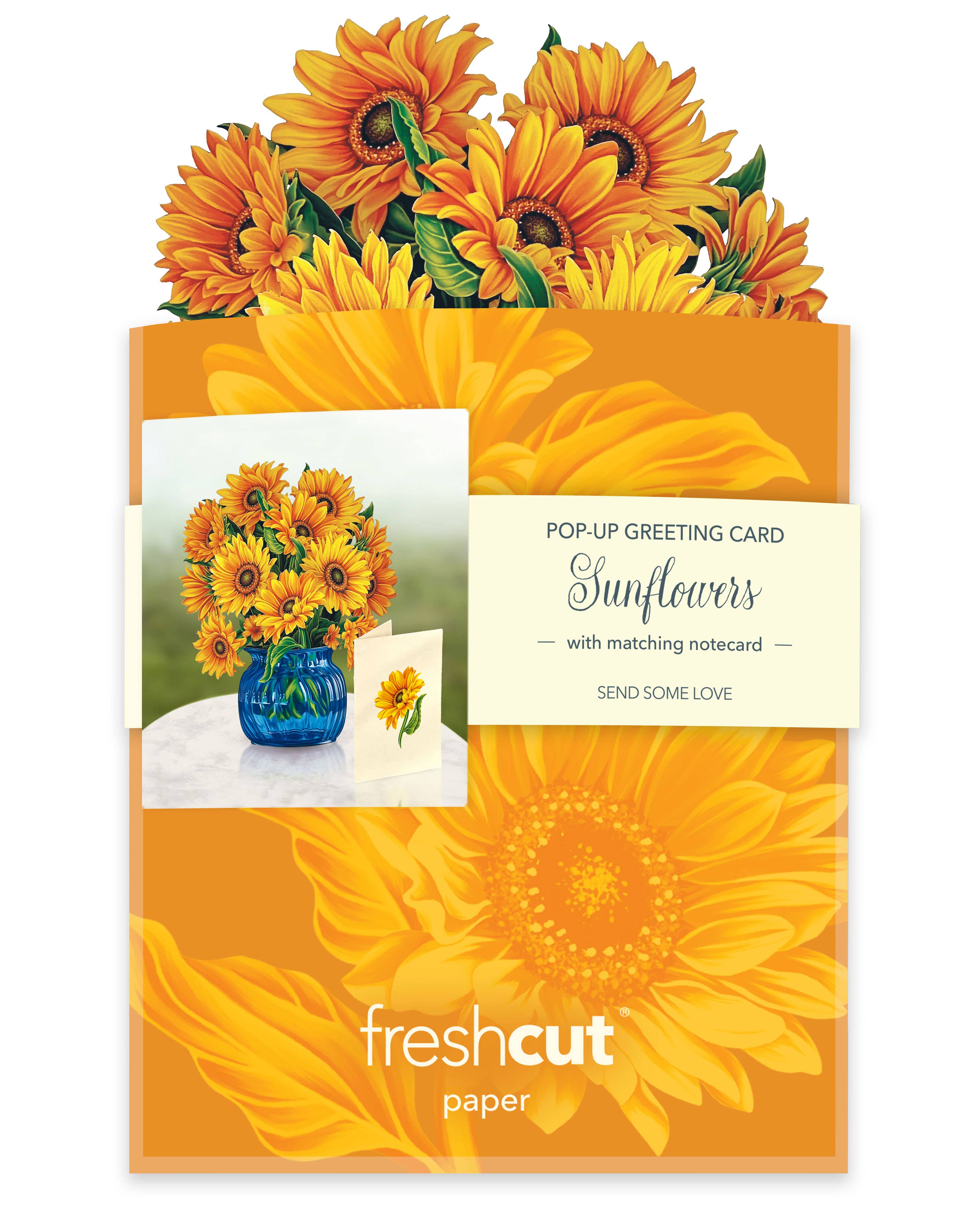 FreshCut Paper Sunflowers Pop-Up Card 3D Bouquet Card Fabvilla