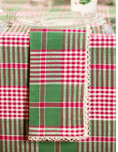 Holly Plaid Napkins Set