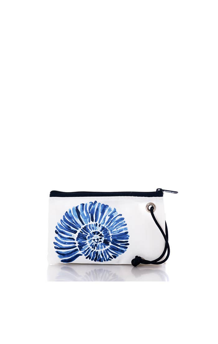 Blue Nautilus Wristlet