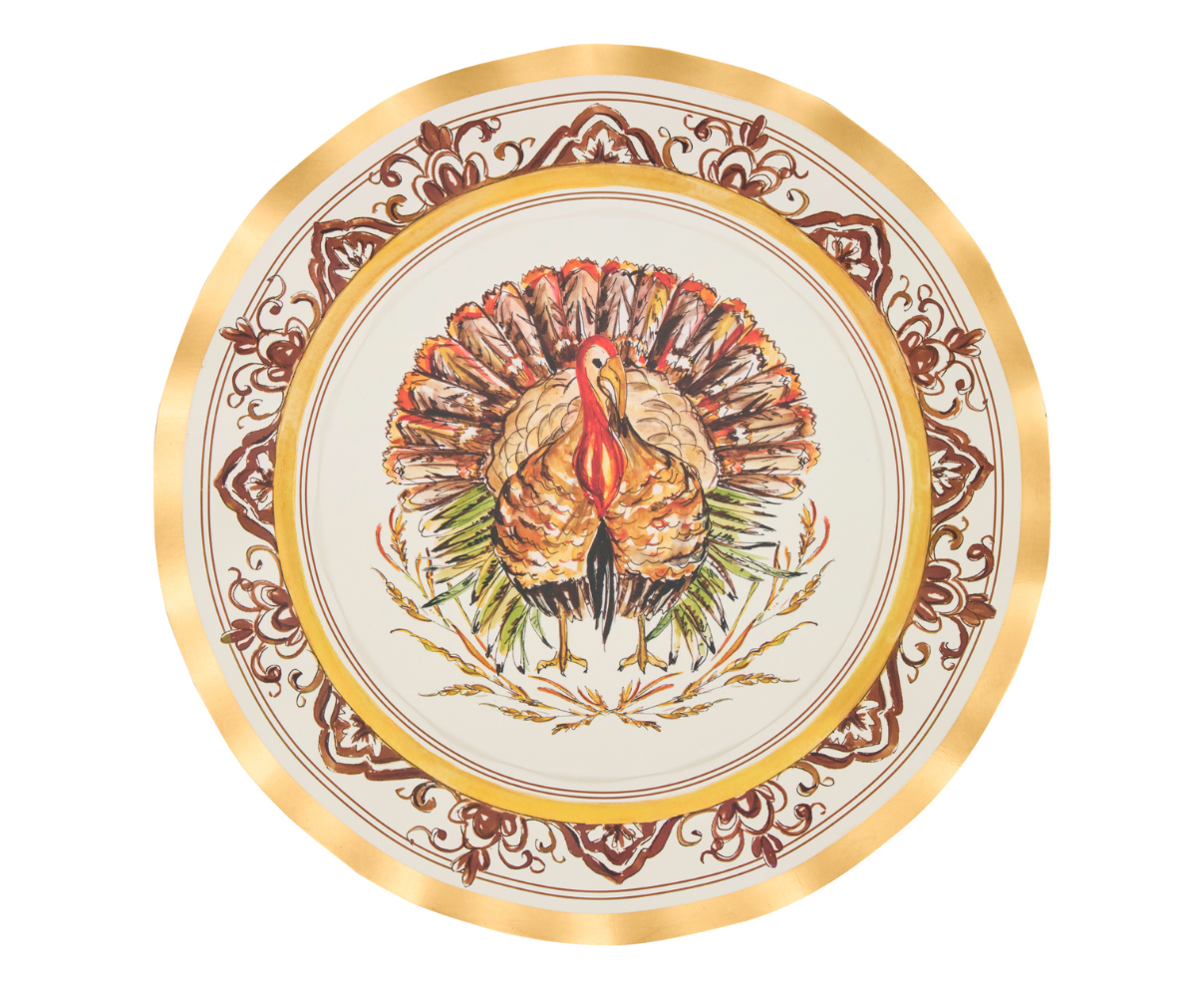 Turkey & Gourd Paper Dinner Plate