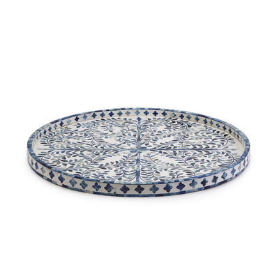 Bl/Wht Inlaid Serving Tray