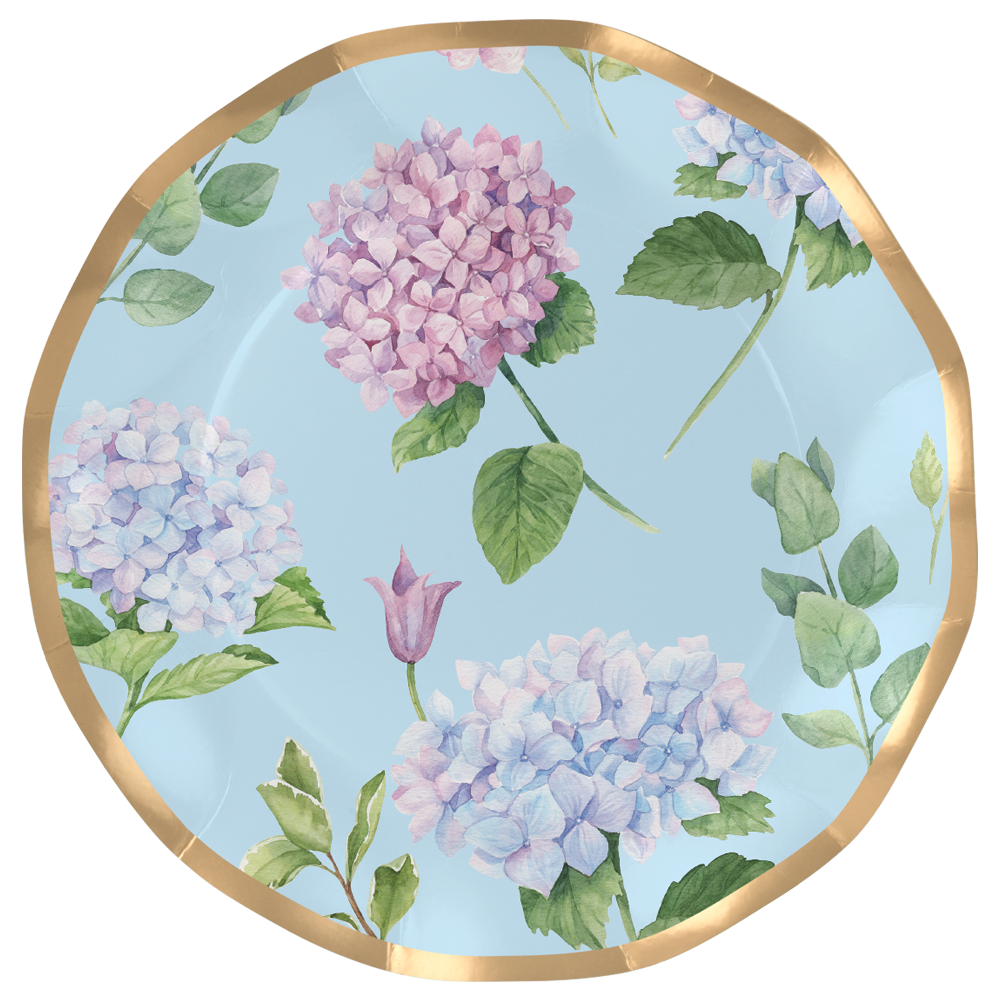 Hydrangeas Paper Dinner Plate