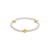 Signature Cross Pearl Pattern 4mm Bead Bracelet - Gold