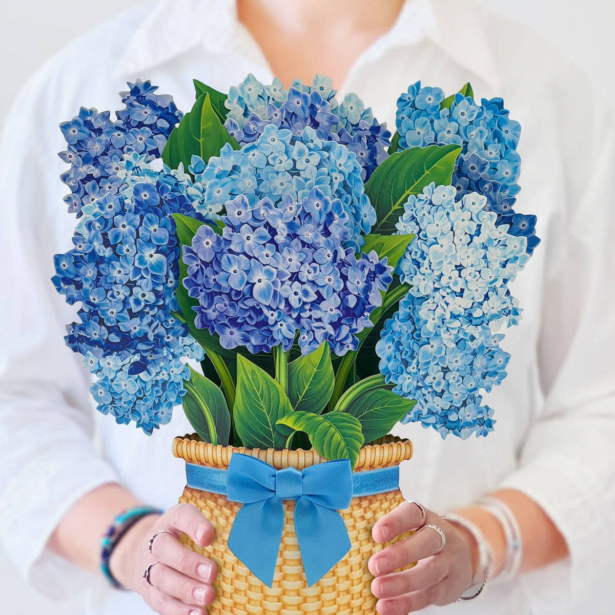 FreshCut Paper Nantucket Hydrangeas Pop-Up Card 3D Fabvilla