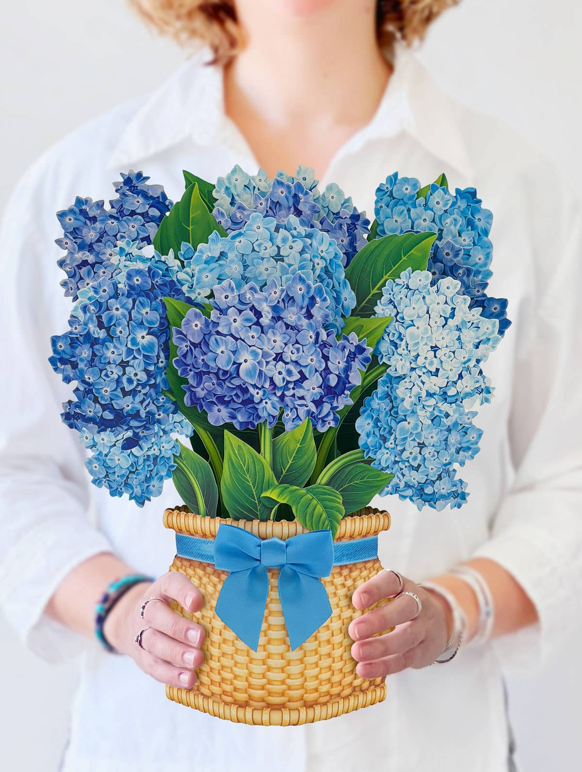 FreshCut Paper Nantucket Hydrangeas Pop-Up Card 3D Fabvilla