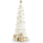 White Glittered Resin Trees w/Gold