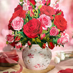 FreshCut Paper Blooming Roses Pop-Up Card 3D Bouquet Fabvilla