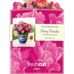 FreshCut Paper Mini Peony Pop-Up Card 3D Bouquet Fabvilla
