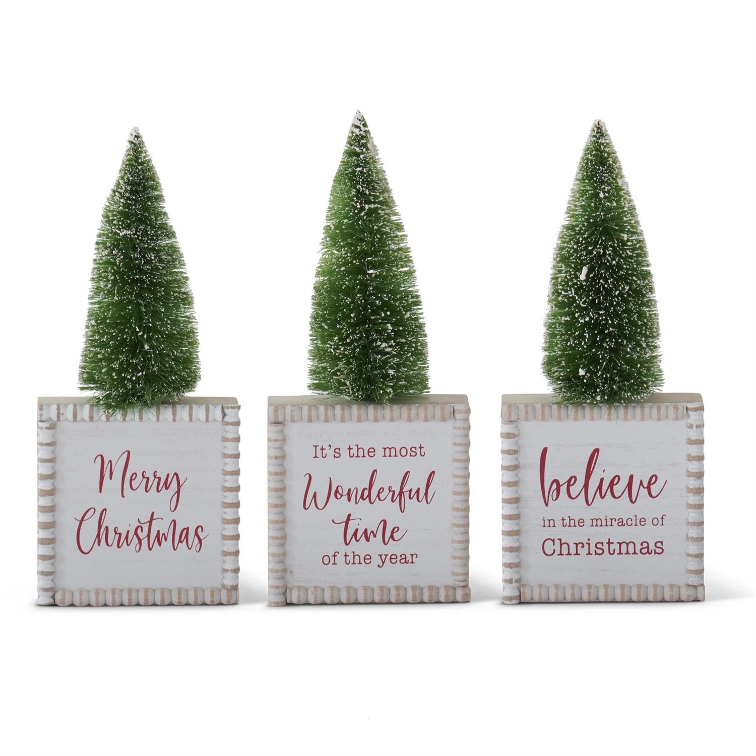 Holiday Message w/Bottle Brush Tree