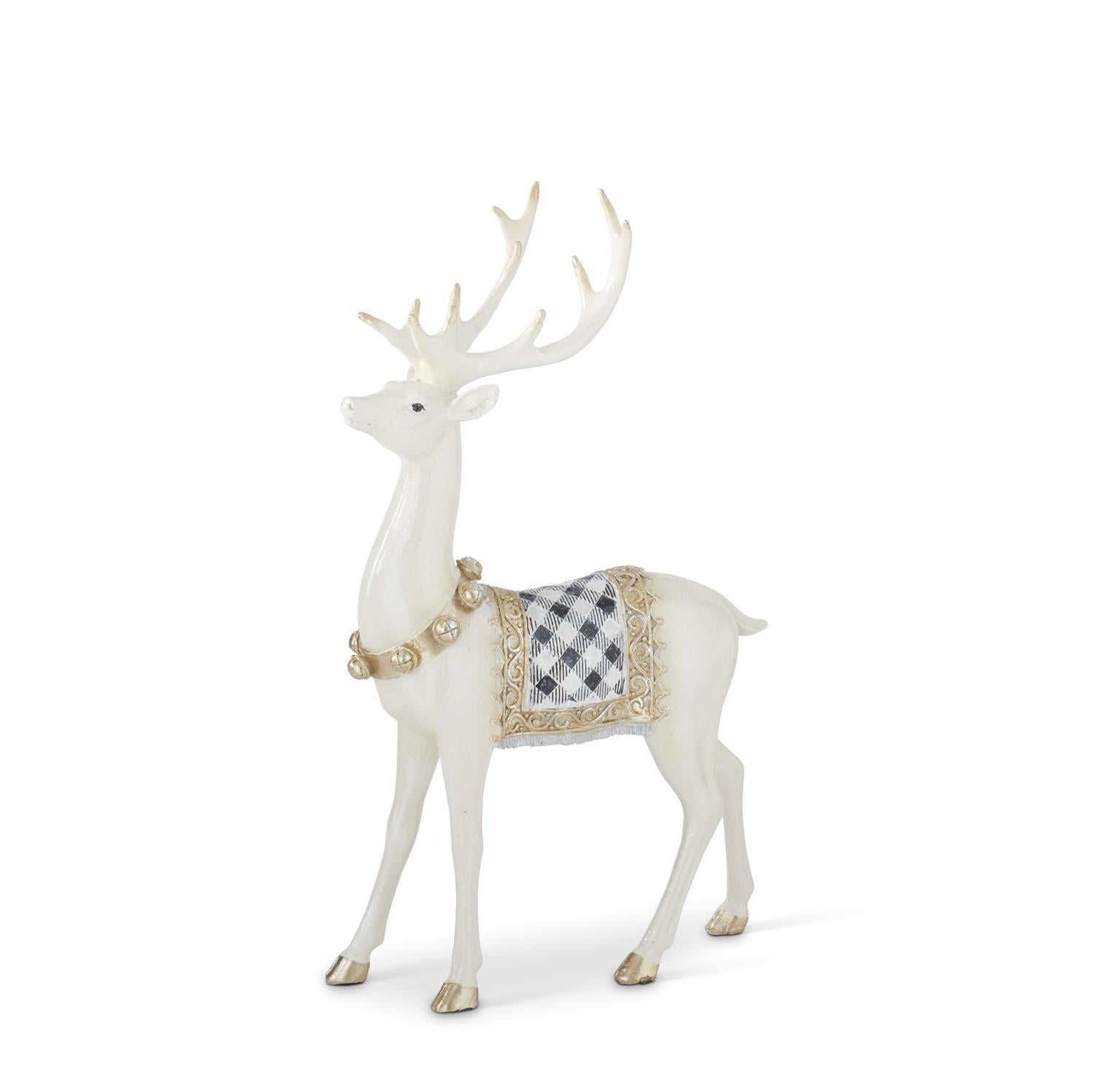 Deer w/Black & White Check Saddles
