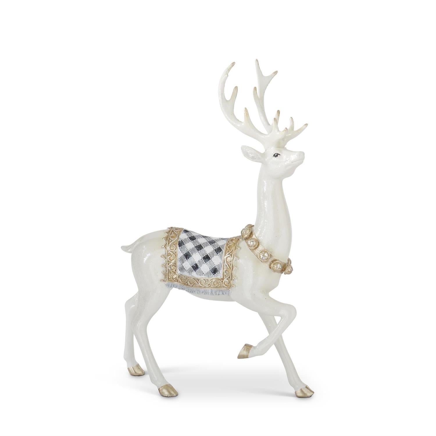 Deer w/Black & White Check Saddles