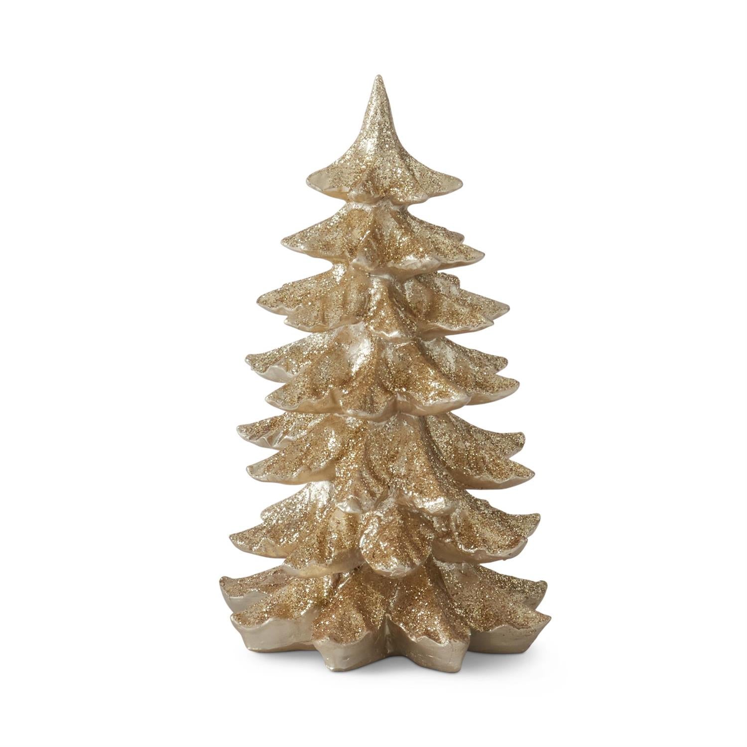 Gold Glittered Resin Christmas Trees