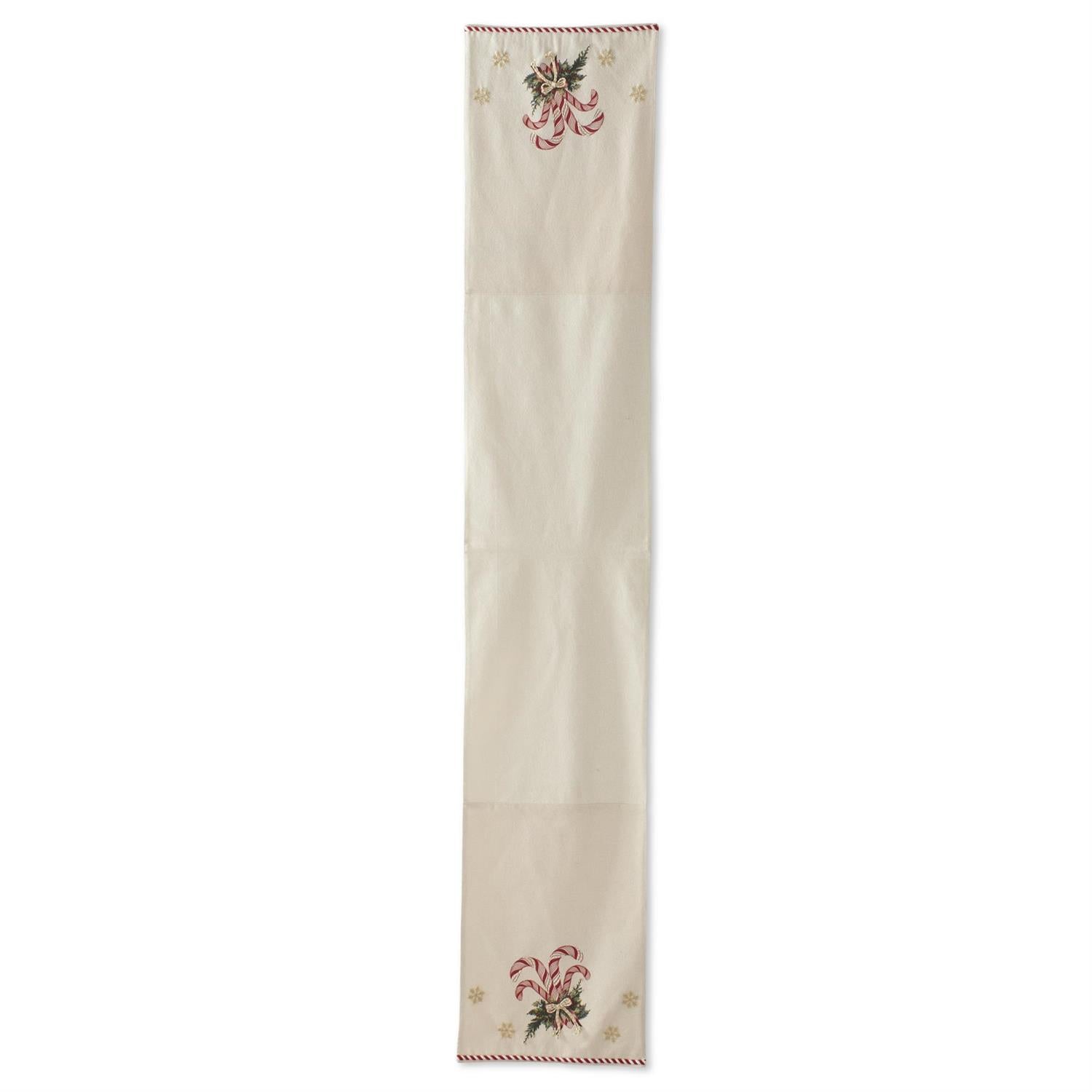 Cream & Gold Candy Cane Table Runner