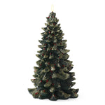 Green Resin LED Christmas Trees w/Red Ornaments