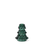Glass Christmas Tree Taper Candleholder Set