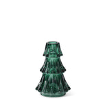 Glass Christmas Tree Taper Candleholder Set