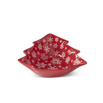 Red Snowflake Christmas Tree Dishes