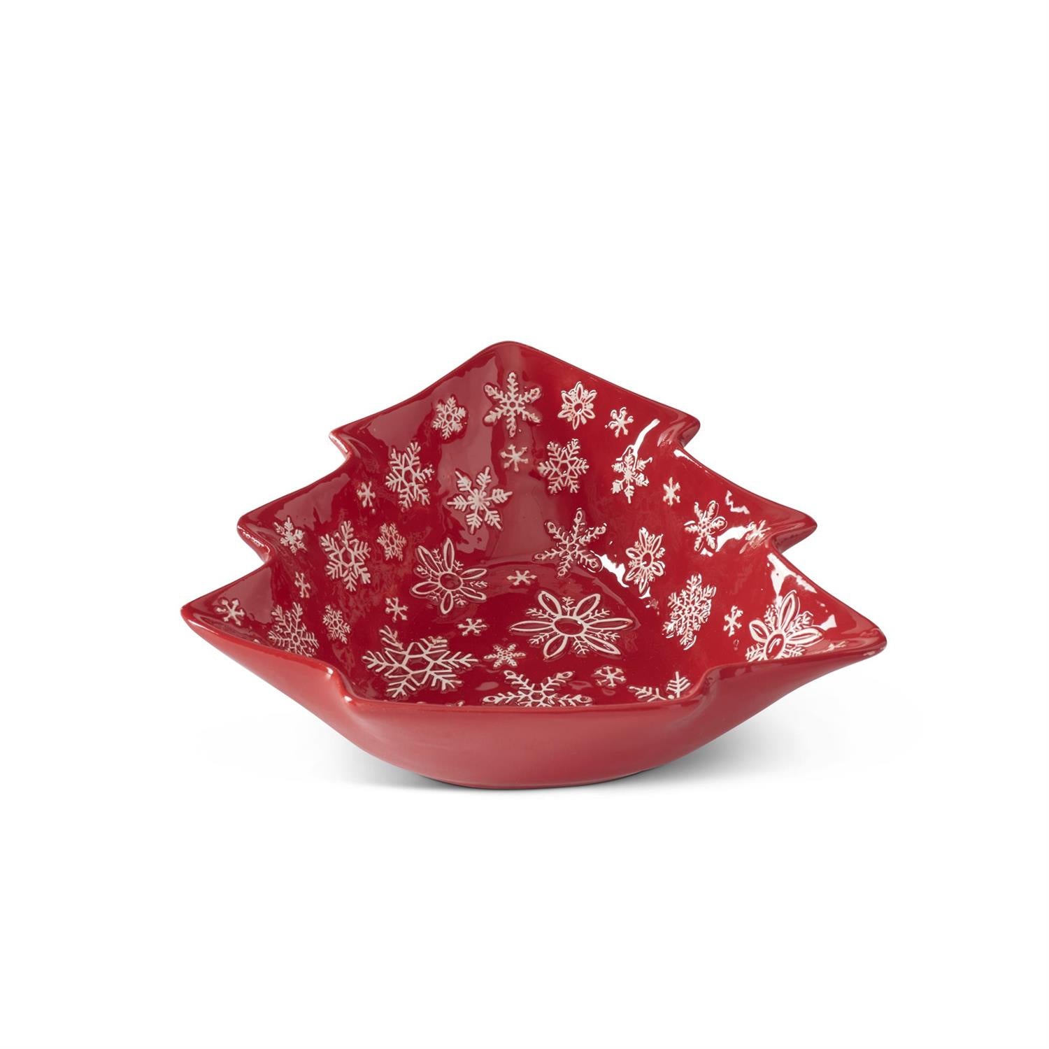 Red Snowflake Christmas Tree Dishes