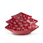 Red Snowflake Christmas Tree Dishes