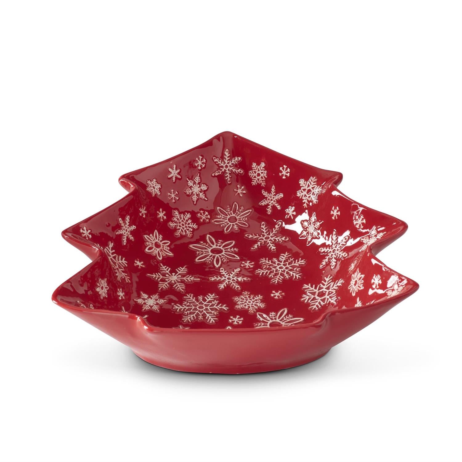 Red Snowflake Christmas Tree Dishes