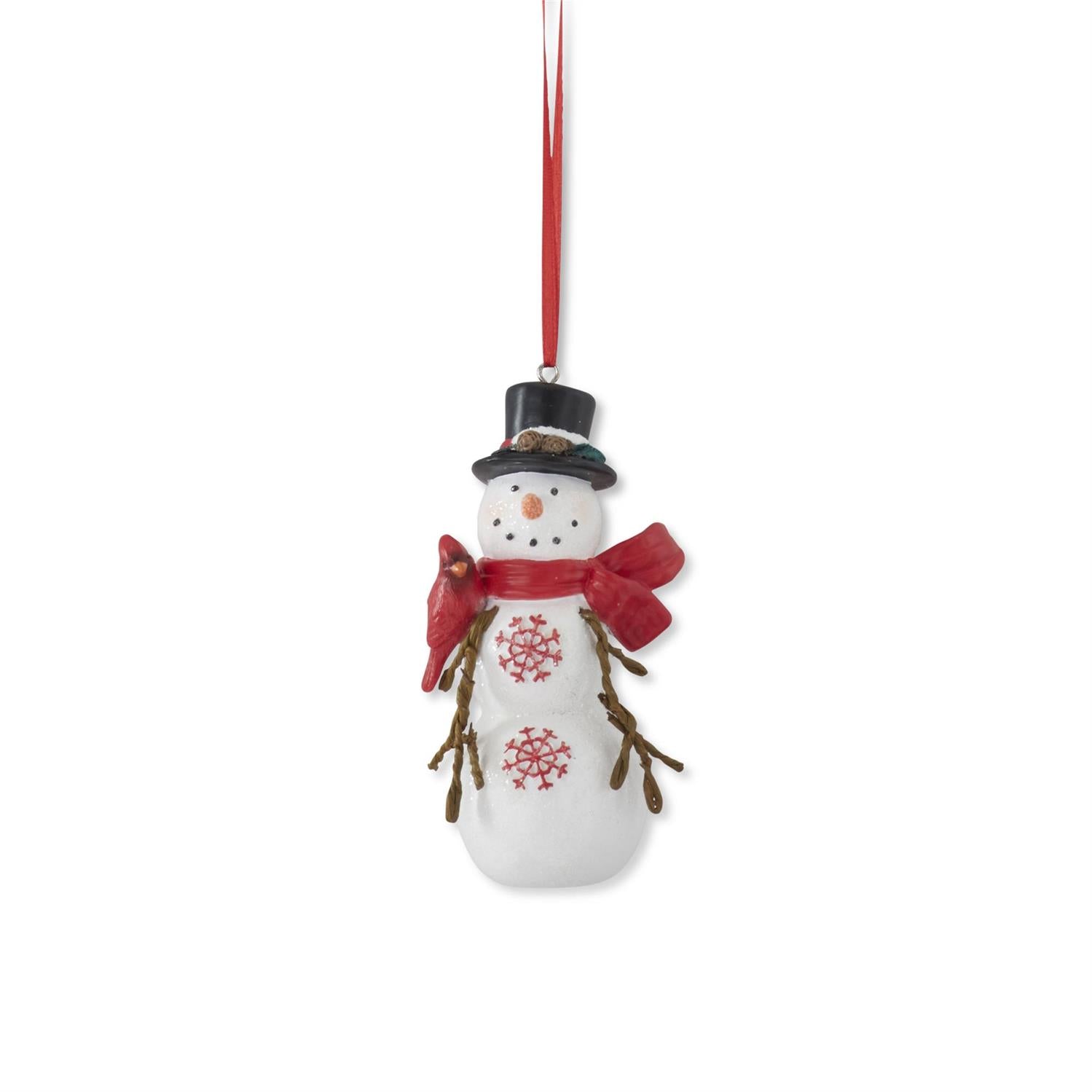Resin Snowman Ornament w/Poseable Arms