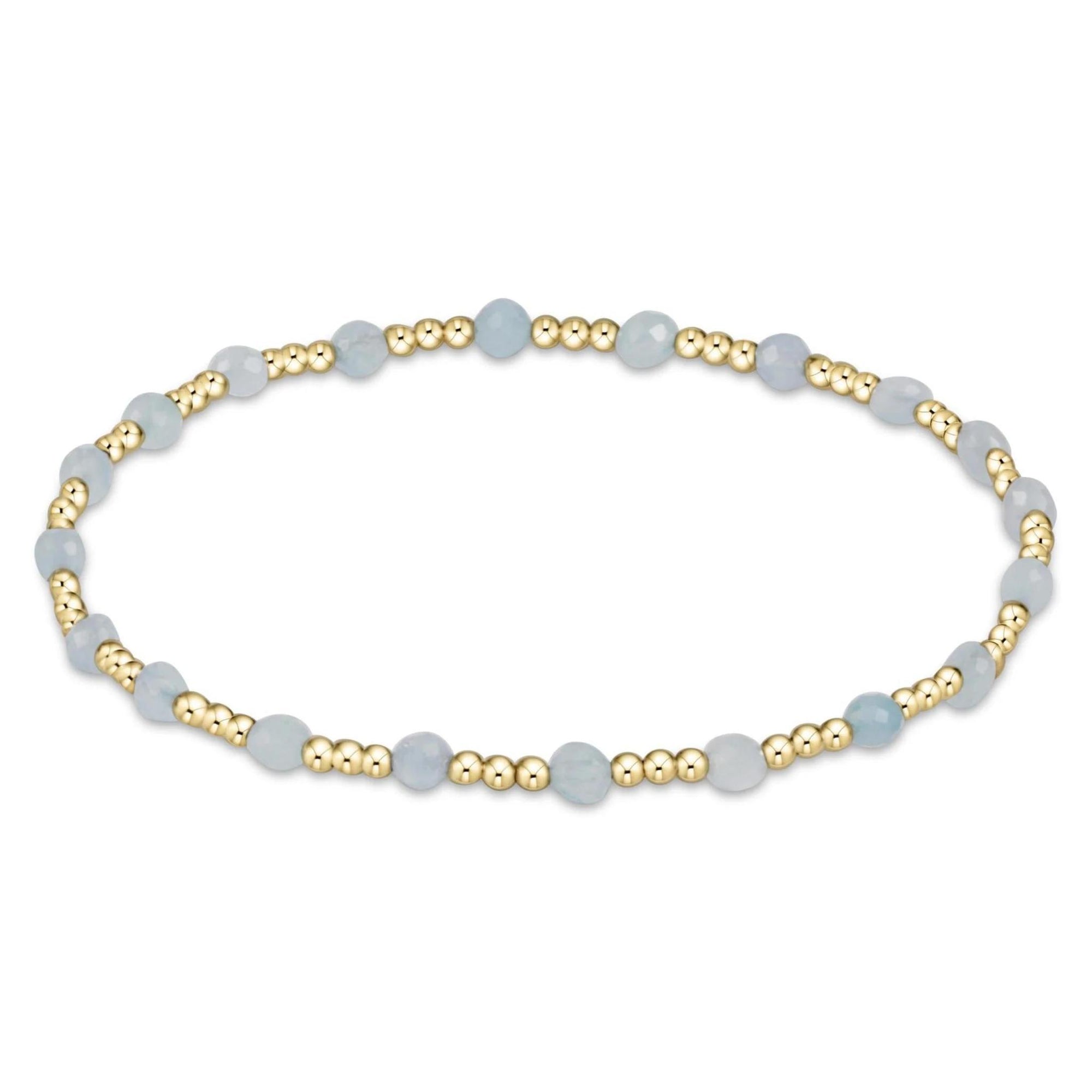 Gemstone Gold Sincerity Pattern 3MM Bead Bracelet